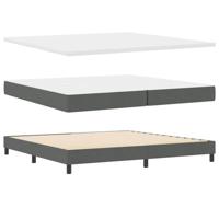 Boxspringbed met matras stof donkergrijs 200x200 cm - thumbnail