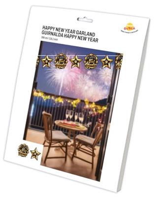 Elegante Happy New Year Slinger Zwart/Goud (3m)