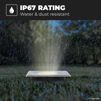 Set van 9 Ramsay LED Grondspot - Dimbaar - Vierkant - GU10 - 4 Watt 345 lumen - 2700K warm wit - RVS - IP67 waterdicht - Tuinspot - Oprit - thumbnail