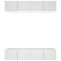Tv-meubels 4 st 80x30x30 cm bewerkt hout wit - thumbnail