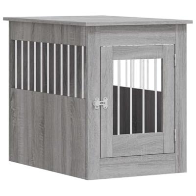 VidaXL Hondenbench 55 x 80 x 68 cm bewerkt hout grijs sonoma