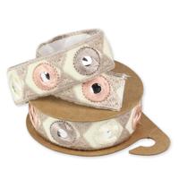 Plaklint met spiegeltjes ivoor/roze - thumbnail