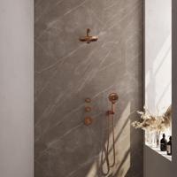 Thermostatisch Inbouwdoucheset Brauer Copper 20 cm Hoofddouche Wandarm 3 Standen Handdouche Koper Brauer - thumbnail
