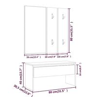 Halmeubelset bewerkt hout zwart - thumbnail
