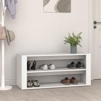 VidaXL Schoenenrek 100x35x45 cm bewerkt hout wit - thumbnail