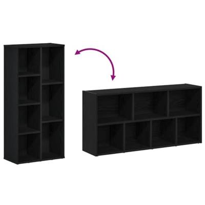 Boekenkast 50x25x104 cm bewerkt hout zwart eikenkleurig