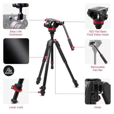 Manfrotto 502 Head Arca Swiss & 055 Aluminium 3 Sec Video