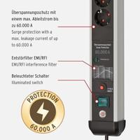 Brennenstuhl 1391010601 Overspanningsveilige stekkerdoos Zilver-zwart Randaarde stekker 1 stuk(s) - thumbnail