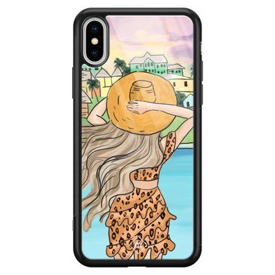 iPhone XS Max glazen hardcase - Sunset girl