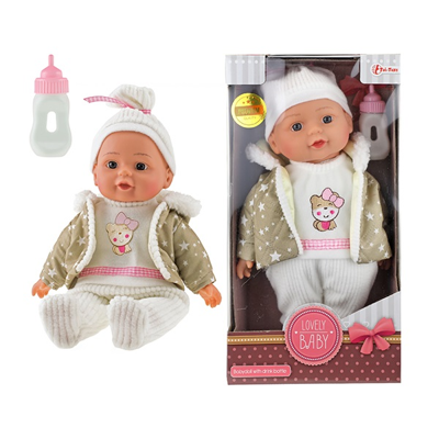Toi-Toys Lovely baby babypop winterkleren en flesje