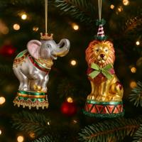 Decoris kersthanger glas circus dier - assortiment - thumbnail