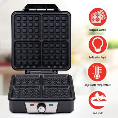 Alpina Wafelijzer Brusselse Wafels Antiaanbaklaag 4 Wafels 1200W - thumbnail