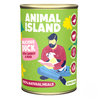 ANIMAL ISLAND Eend met gierst en wortelen - nat hondenvoer - 400 g