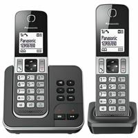 Draadloze telefoon Panasonic KX-TGD322 Wit Zwart Zwart/Gris - thumbnail