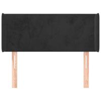 Hoofdbord met randen 83x16x78/88 cm fluweel zwart - thumbnail