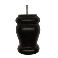 Meubelpoot zwart rond Ø 9 cm en hoogte 12 cm van massief hout (M8) - thumbnail