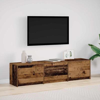 TV kast met LED's Oud Hout 162 x 34 x 40 cm Bewerkt hout TV kast met LED's Oud Hout 162 x 34 x 40 cm Bewerkt hout