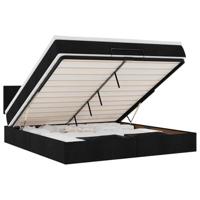 Ottoman bed met matras 160x200cm stof zwart - thumbnail