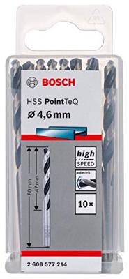 Bosch Accessories 2608577214 2608577214 HSS Metaal-spiraalboor 4.6 mm Gezamenlijke lengte 80 mm DIN 338 Cilinderschacht 10 stuk(s)