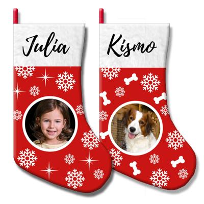 Kerstsok met naam en foto - Pillow Buddies