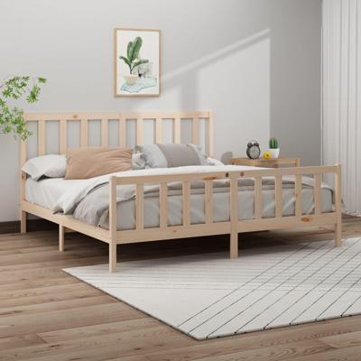 Bedframe zonder matras massief grenenhout 200x200 cm