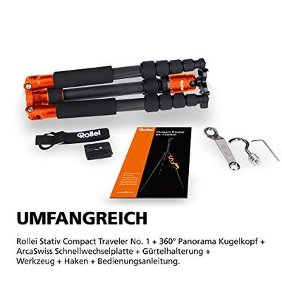Rollei Compact Traveler No.1 carbon statief oranje