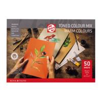 Talens gekleurd tekenpapier, 180 g, ft 21 x 29,7 cm, A4, geassorteerde warme kleuren, blok van 50 vel - thumbnail