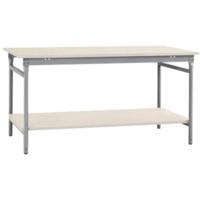 Manuflex BB5227.9006 Compleet bijzettafel basis stationair met kunststof plaat + legplank, bxdxh: 1500 x 800 x 780 mm Aluminium-zilver - thumbnail