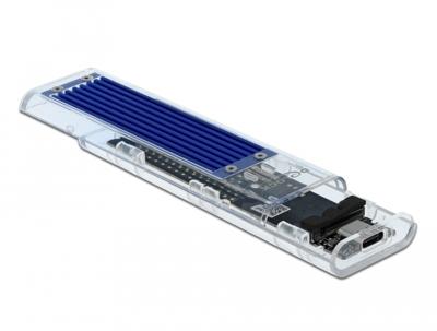 Delock 42620 externe behuizing voor M.2 NVME PCIe SSD met USB Type-C female transparant