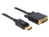 Delock 82591 Kabel DisplayPort 1.2 male > DVI 24+1 male passief 2 m zwart - thumbnail
