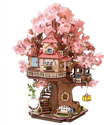 Robotime Sakura Boomhut Kersenbloesem Miniatuur Creatief Knutselen