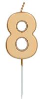 Cijferkaars &apos;8&apos; Goudkleurig 5cm - thumbnail