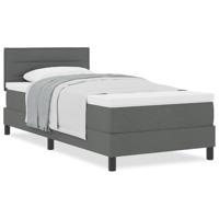 Boxspringbed met matras met matras Donkergrijs 90 x 200 cm Stof - thumbnail