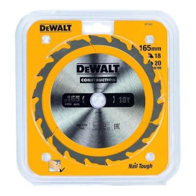 DeWALT Cirkelzaagblad voor Hout | Construction | Ø 165mm Asgat 20mm 18T - DT1933-QZ