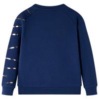 Kindertrui met kat van pailletten 140 marineblauw - thumbnail