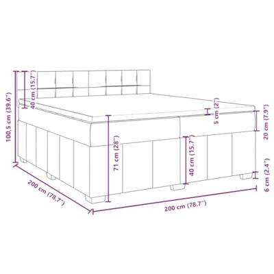 Boxspring met matras stof zwart 200x200 cm
