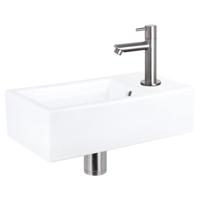 Differnz Force fonteinset keramiek kraan recht mat chroom 40 x 22 x 11.5 cm - thumbnail