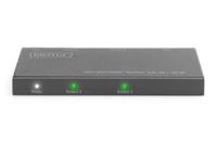 Digitus DS-45322 2 poorten HDMI-splitter LED-weergave, Met metalen behuizing, Ultra HD-geschikt 4096 x 2160 Pixel Zwart - thumbnail