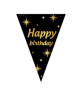 Classy Party vlag folie - Happy Birthday - thumbnail