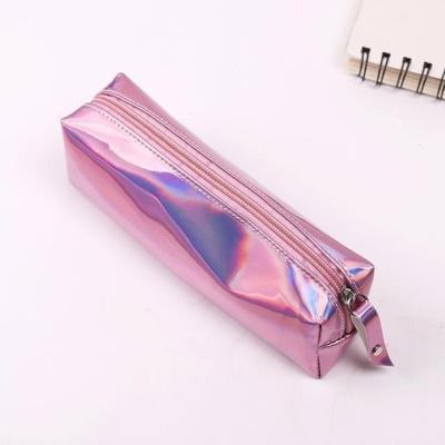 Iriserende Laser potlood zaak PU school briefpapier gift cute potlood doos (roze)