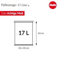 Hailo Öko uno plus M 6192000 Afvalbak 17 l RVS (b x h x d) 320 x 430 x 340 mm RVS Met voetpedaal 1 stuk(s) - thumbnail