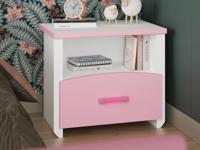 Nachtkastje ROBINSON wit/roze - thumbnail