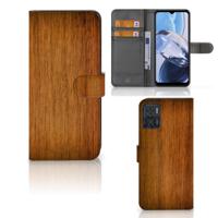 Motorola Moto E22 | E22i | Book Style Case | Donker Hout - thumbnail