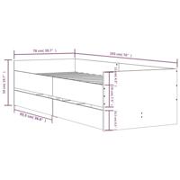 Bedframe met lades zwart 75x190 cm Small Single - thumbnail