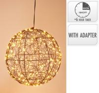 Verlichte bal met led zwart 25 cm - thumbnail