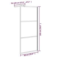 Inloopdouchewand met stenenmotief 90x195 cm ESG-glas zwart - thumbnail