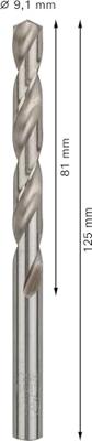 Bosch Accessories 2608585515 HSS Metaal-spiraalboor 9.1 mm Gezamenlijke lengte 125 mm Geslepen DIN 338 Cilinderschacht 5 stuk(s)