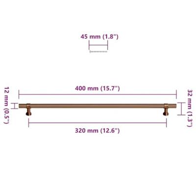 VidaXL Handvatten 5 st 320 mm roestvrij staal bronskleurig VidaXL Handvatten 5 st 320 mm roestvrij staal bronskleurig