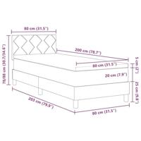 Boxspringbed met matras met matras Taupe 80 x 200 cm Stof - thumbnail