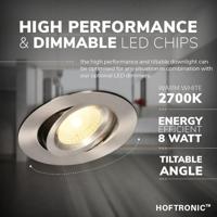Set van 3 Salerno LED inbouwspots - 8W 650 lumen - 2700K warm wit - Dimbaar - Rond - Kantelbaar - IP44 waterdicht - RVS - Voor binnen, buiten en badkamer - thumbnail